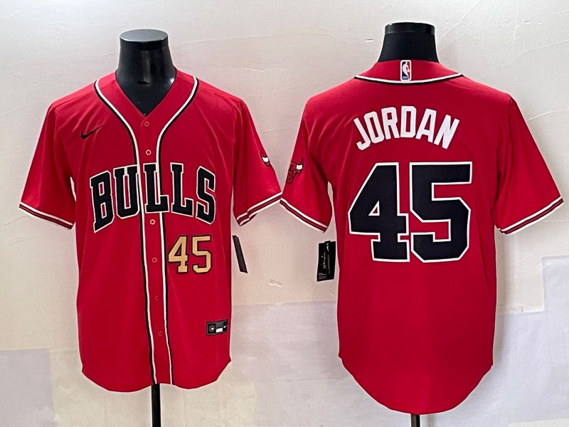 Men 2025 Chicago Bulls 45 Jordan Red Joint Name Nike NBA Jersey style 3